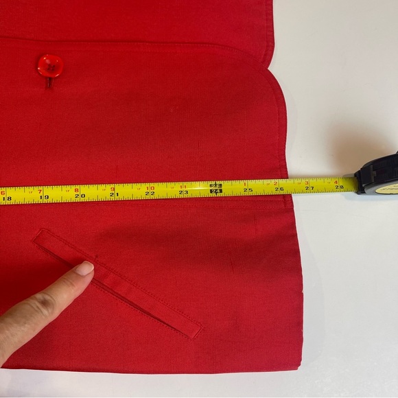 Josephine Chaus Red 100% Silk Blazer Jacket 12 - Picture 11 of 15